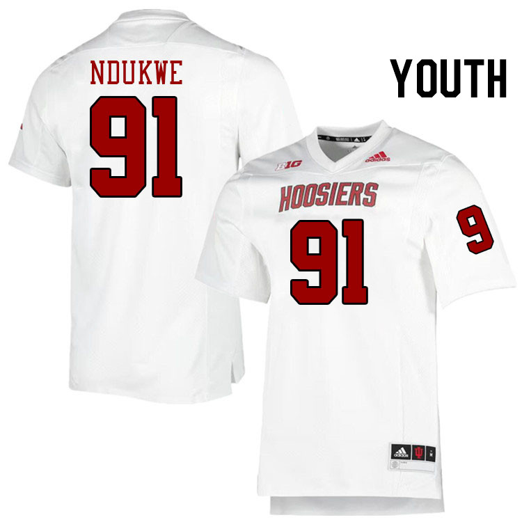 Youth #91 Daniel Ndukwe Indiana Hoosiers College Football Jerseys Stitched-Retro White